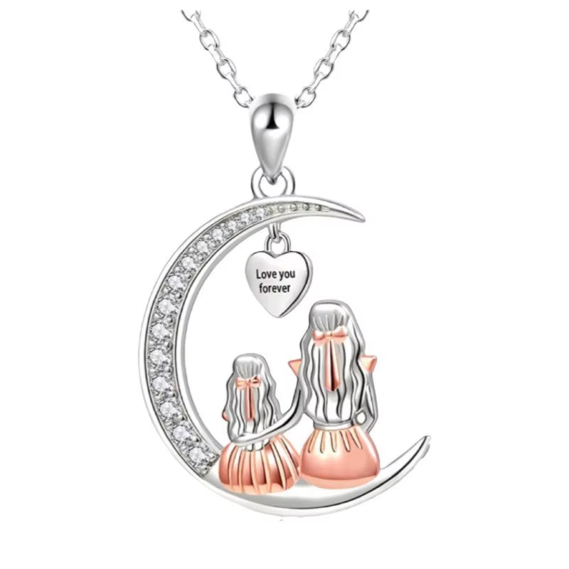 Collar Madre e Hija · Luna y Corazón