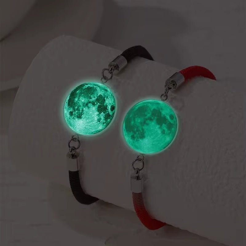 Romantic Luminous Sun Moon Couple Bracelets for Women Men Handmade Braided Rope Matching Bracelet Charms Lover Jewelry Gifts