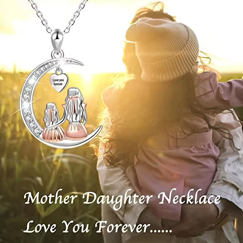 Collar Madre e Hija · Luna y Corazón