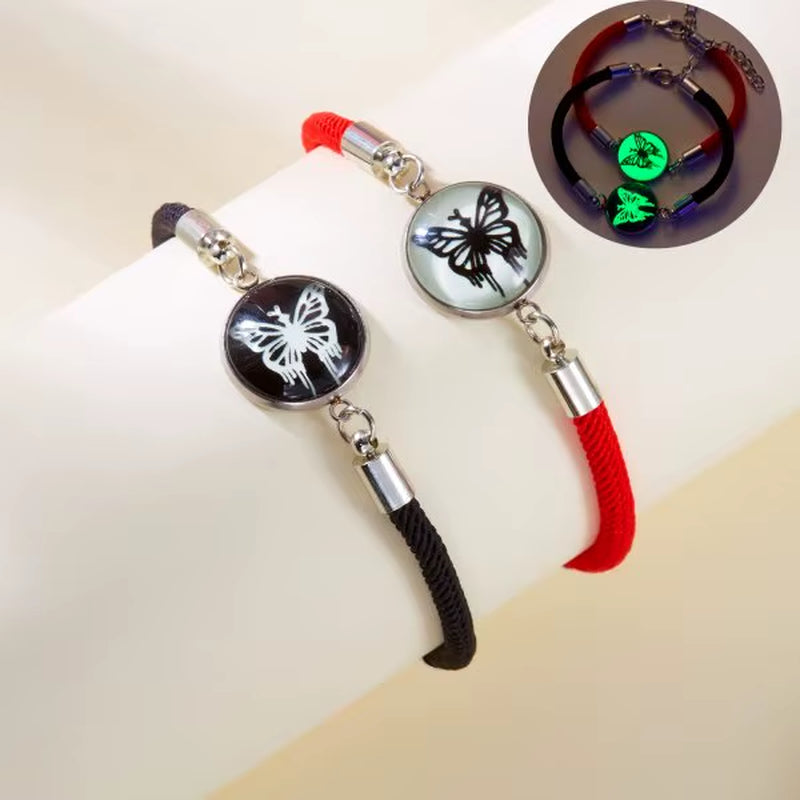 Romantic Luminous Sun Moon Couple Bracelets for Women Men Handmade Braided Rope Matching Bracelet Charms Lover Jewelry Gifts