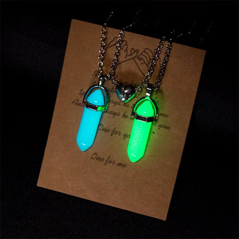 2PCS Magnetic Couple Matching Necklace 100 Languages I Love You Projection Sun Moon Heart Shape Magnet Paired Pendant Lover Gift