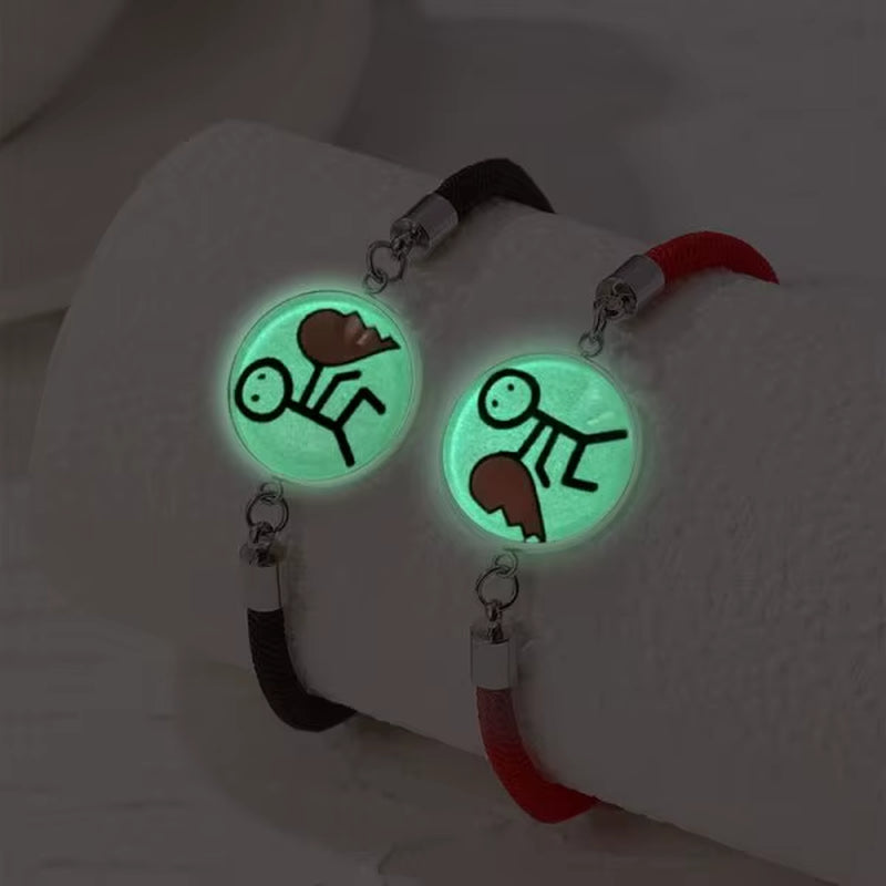 Romantic Luminous Sun Moon Couple Bracelets for Women Men Handmade Braided Rope Matching Bracelet Charms Lover Jewelry Gifts