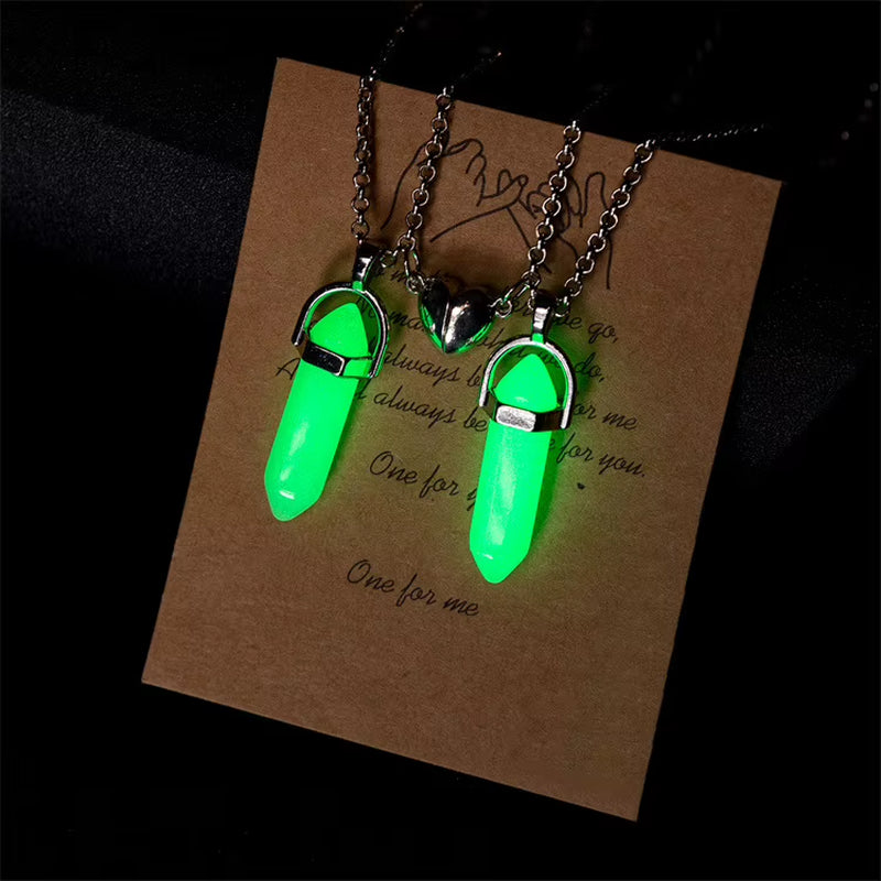 2PCS Magnetic Couple Matching Necklace 100 Languages I Love You Projection Sun Moon Heart Shape Magnet Paired Pendant Lover Gift