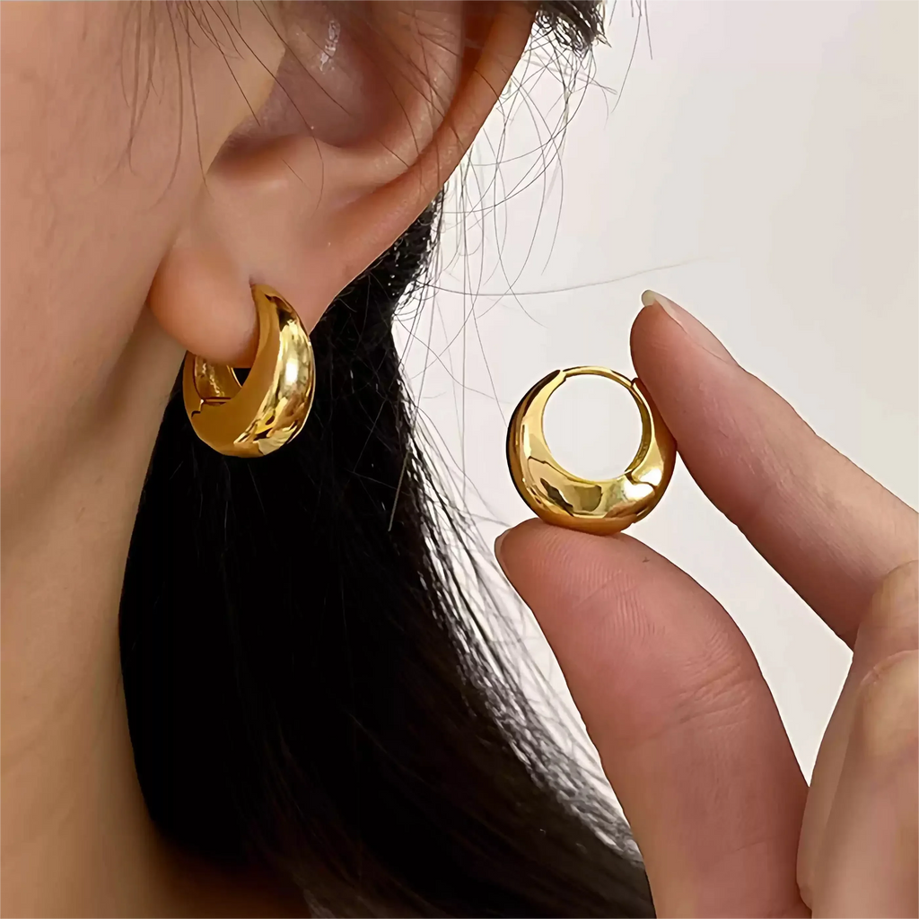 Fashion Stainless Steel Chunky Knot Earrings for Women Vintage Simple Multi-Layer Circle round Drop Earrings Punk Jewelry Gifts