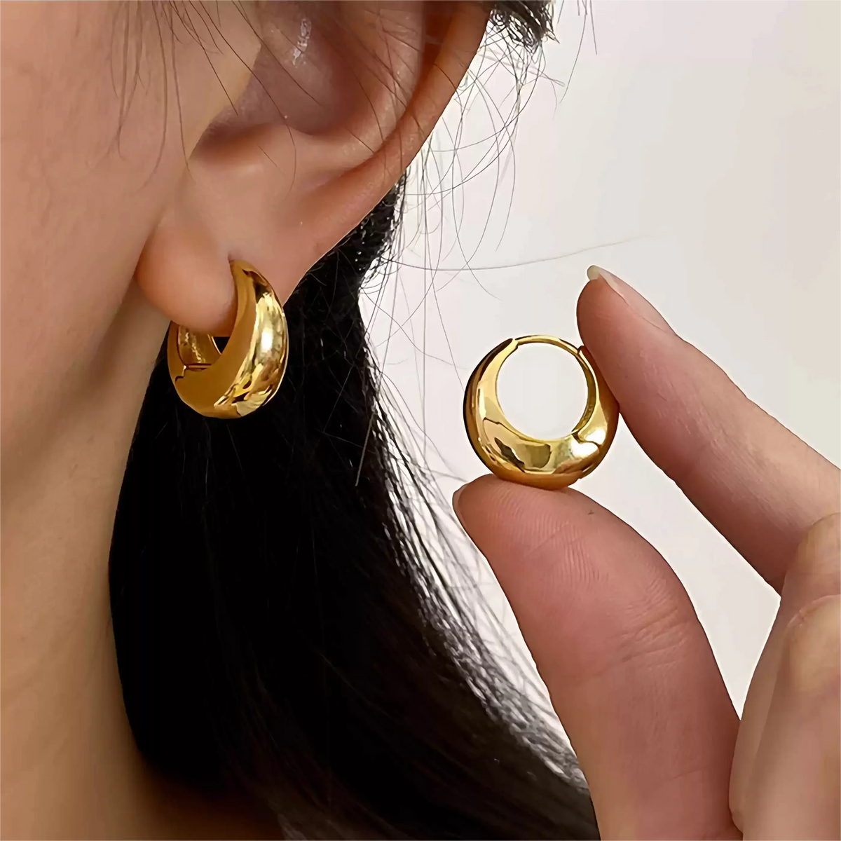Fashion Stainless Steel Chunky Knot Earrings for Women Vintage Simple Multi-Layer Circle round Drop Earrings Punk Jewelry Gifts