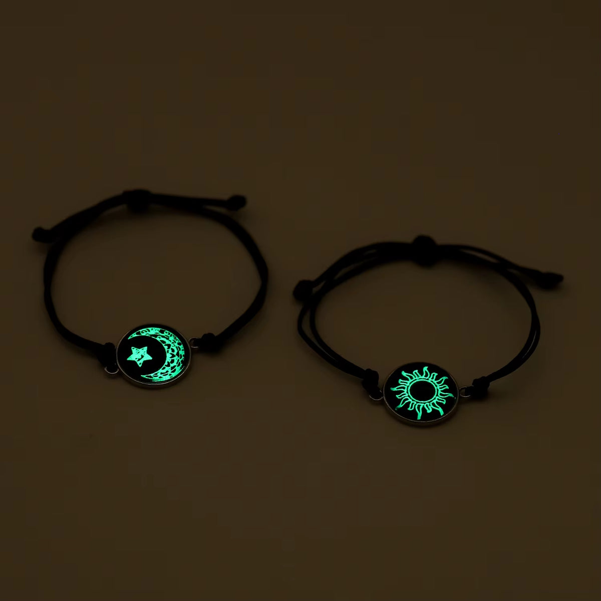 Romantic Luminous Sun Moon Couple Bracelets for Women Men Handmade Braided Rope Matching Bracelet Charms Lover Jewelry Gifts
