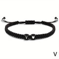 26 Letters Initial Heart Bracelets Handmade Adjustable A-Z Name Braided Bracelets for Women Men Friendship Jewelry Gifts
