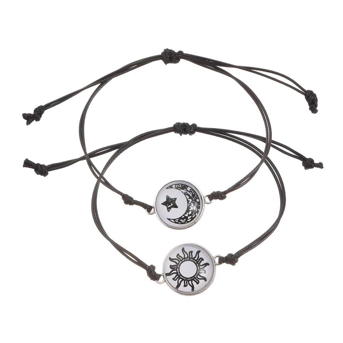 Romantic Luminous Sun Moon Couple Bracelets for Women Men Handmade Braided Rope Matching Bracelet Charms Lover Jewelry Gifts